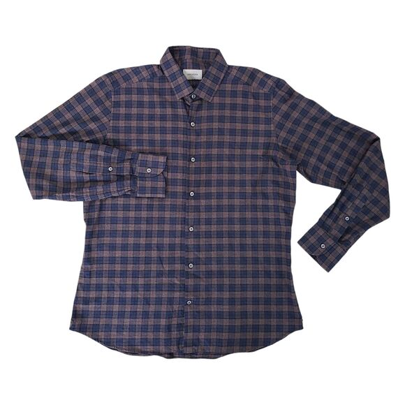 ORDEAN Cotton Button Down Shirt Mens Size Large Plaid Long Sleeve - Picture 3 of 10